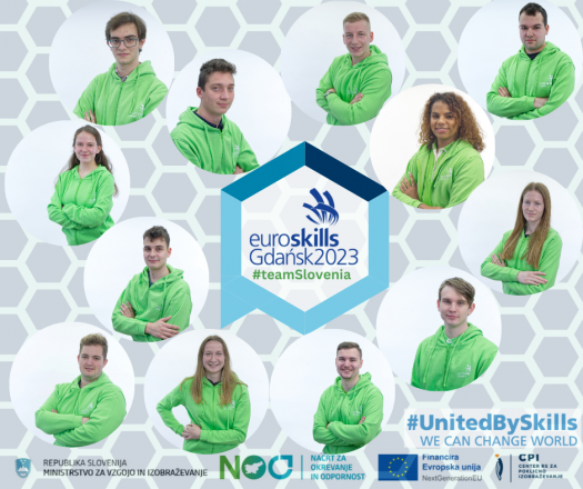 fotografija slovenskih tekmovalcev na EuroSkills 2023